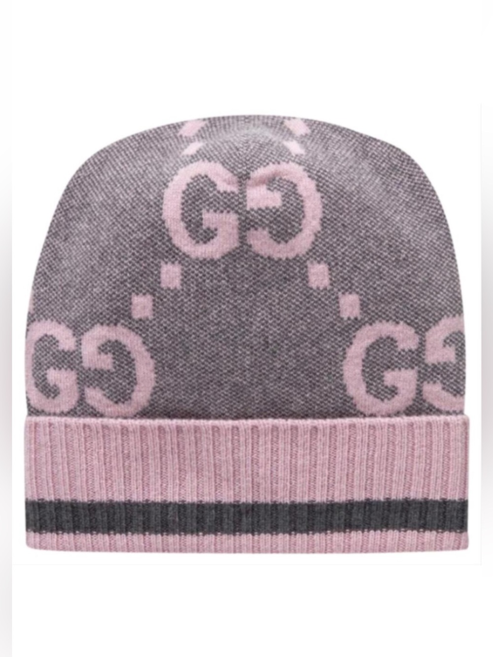 GUCCI GG logo jacquard cashmere beanie hat
